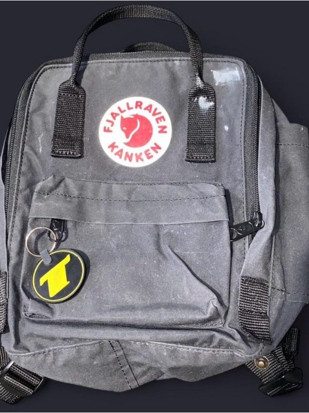 Fjallraven Kanken Mini Backpack - Black with Red Logo